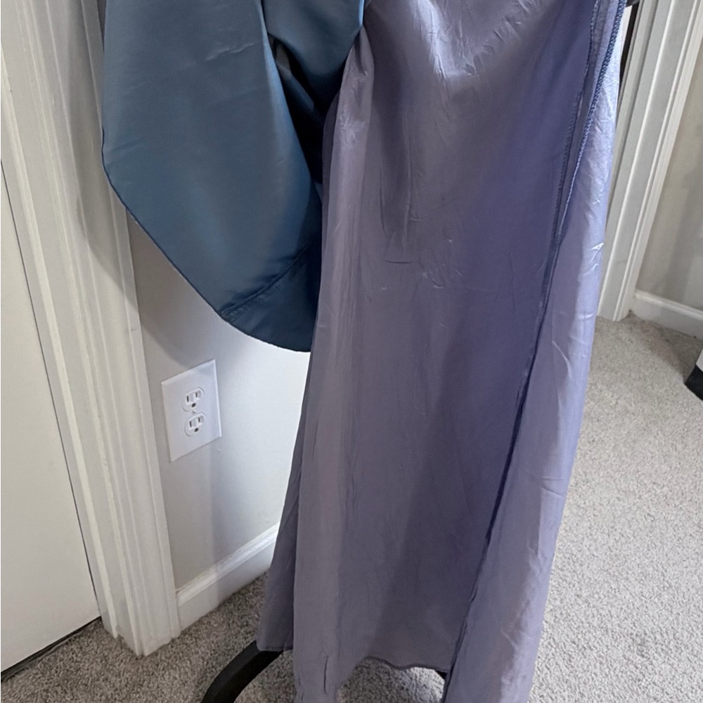 Express Shimmering Blue Maxi Skirt - Picture 11 of 13